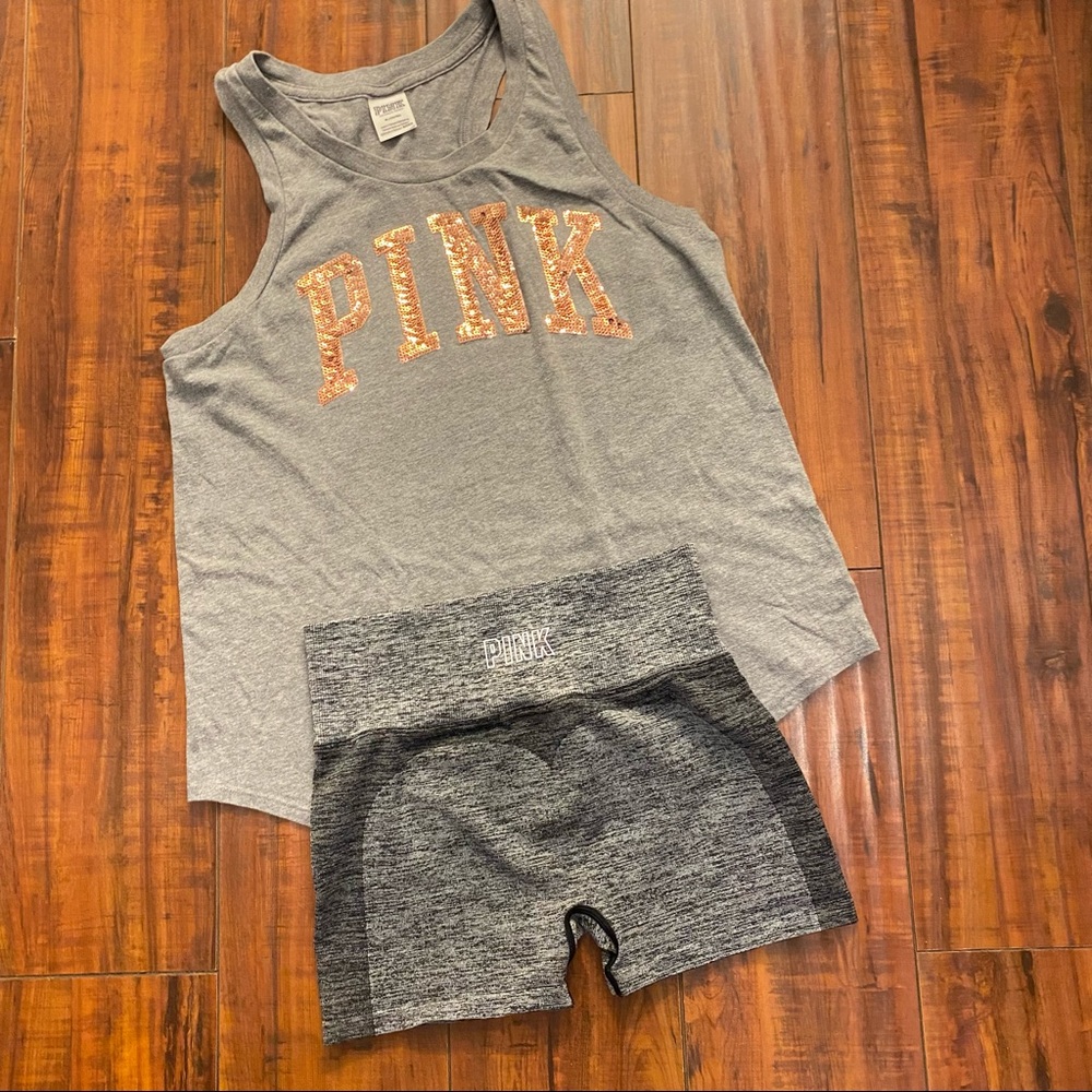 ❤️❤️sold sold❤️❤️Victoria secret pink shorts and tank top combo